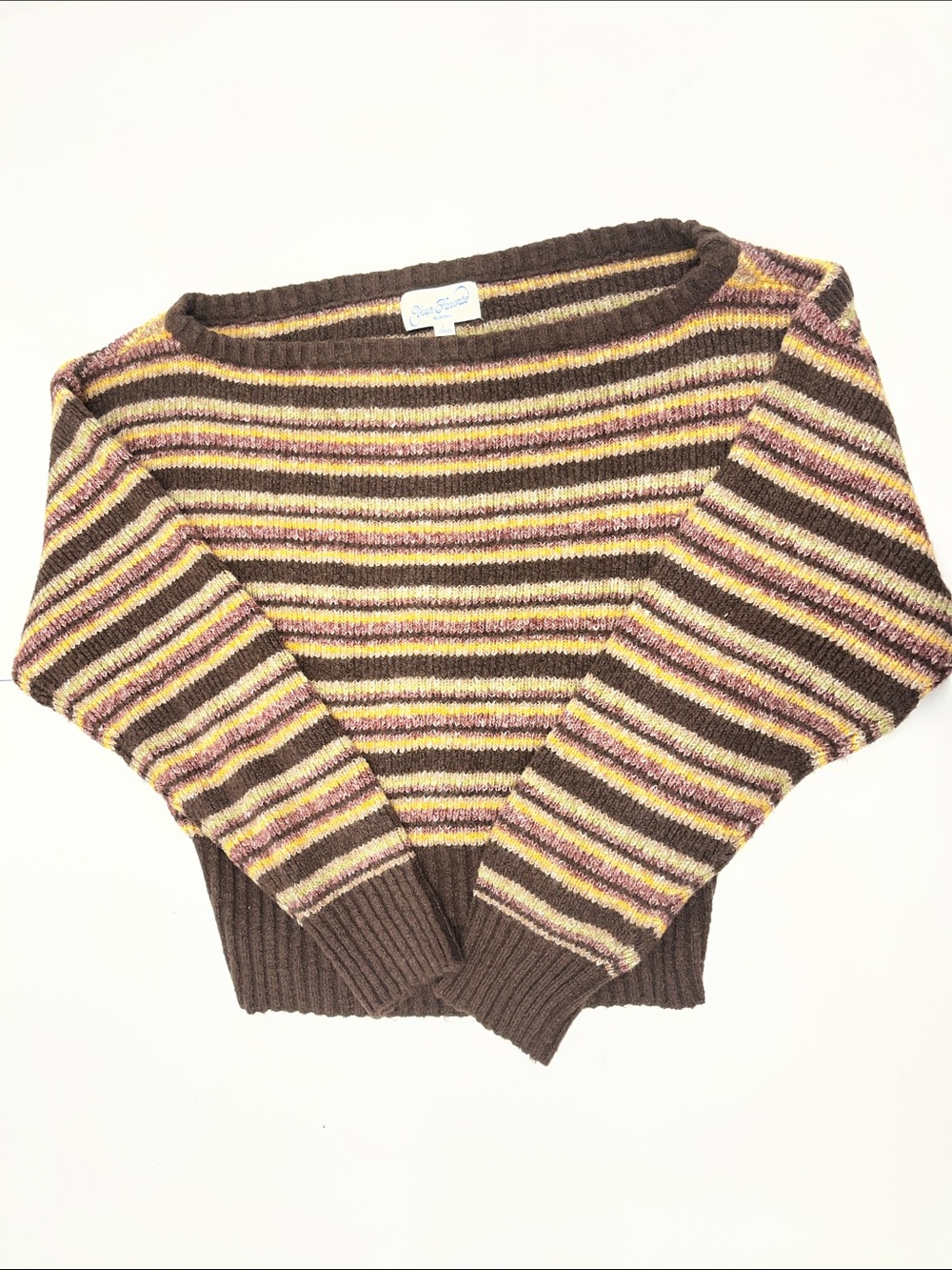 NEW PacSun Women's Blue Cosette Off The Shoulder Rib Sweater Size Large